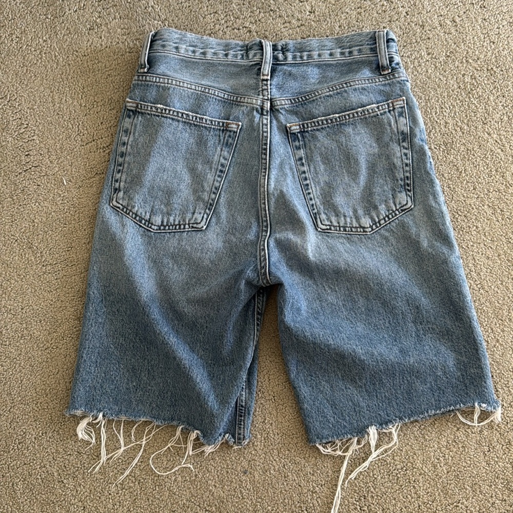 AGOLDE Light Blue Denim Cutoff Shorts - Picture 3 of 5
